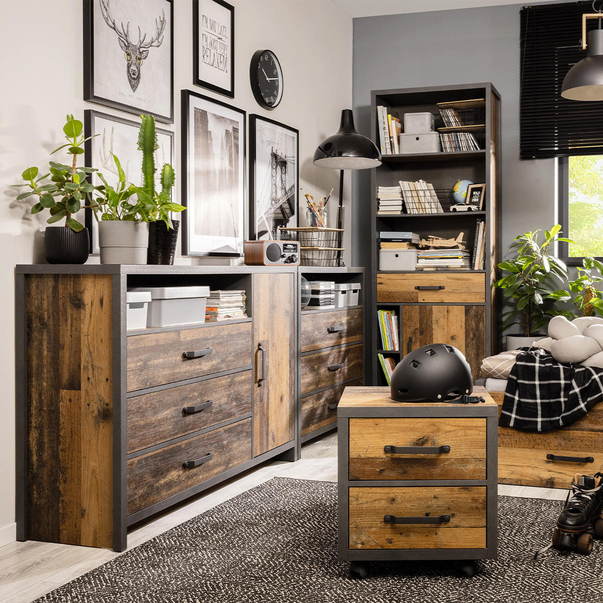 SIDEBOARD Paul Holz und Grau - Grau, Holzwerkstoff (131/91/40cm) - Petits-meubles