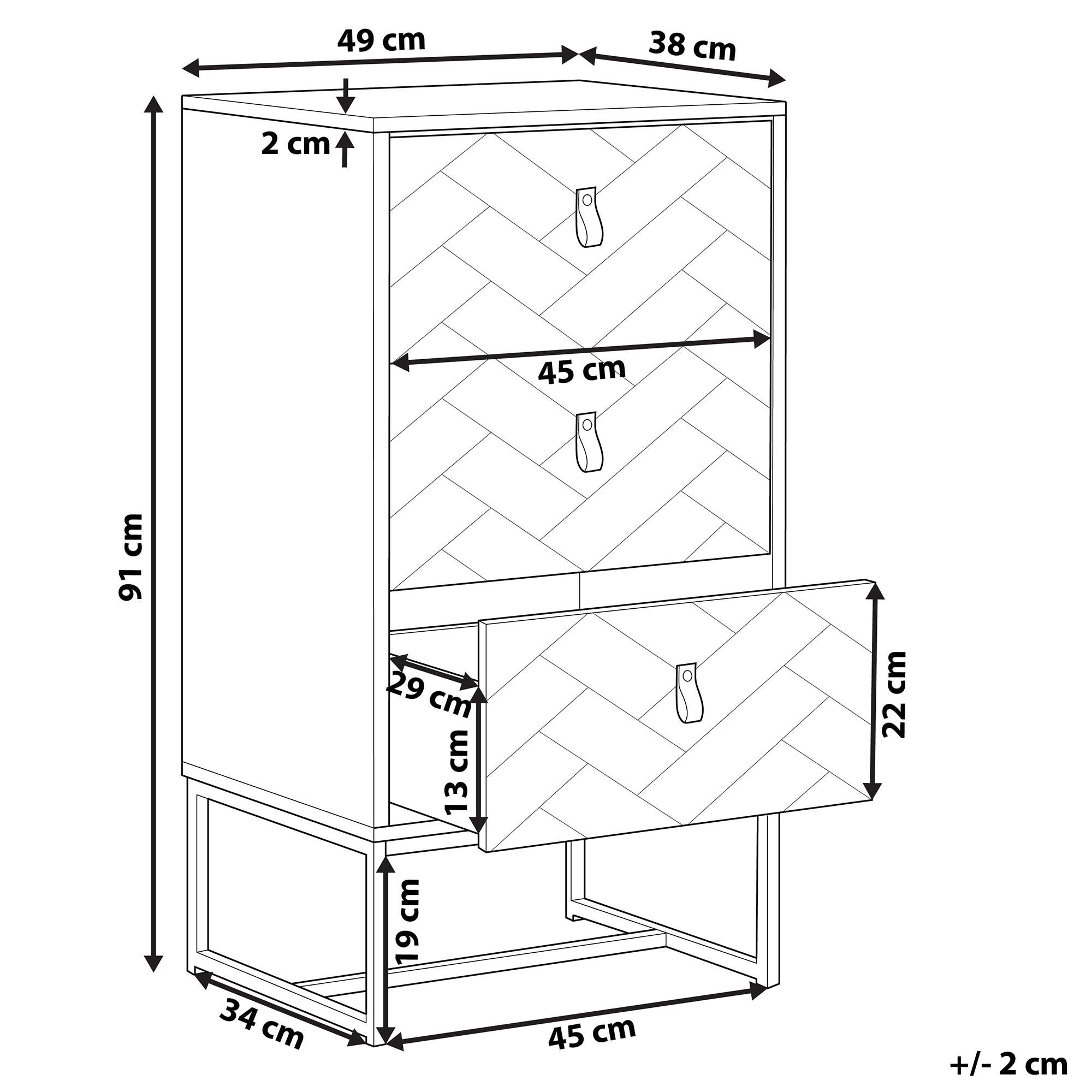 Thumbnail - Beliani Kommode, Dunkelbraun, Weiß, Schwarz, Holzwerkstoff, 49x91x38 cm, Wohnzimmer, Kommoden & Sideboards, Kommoden