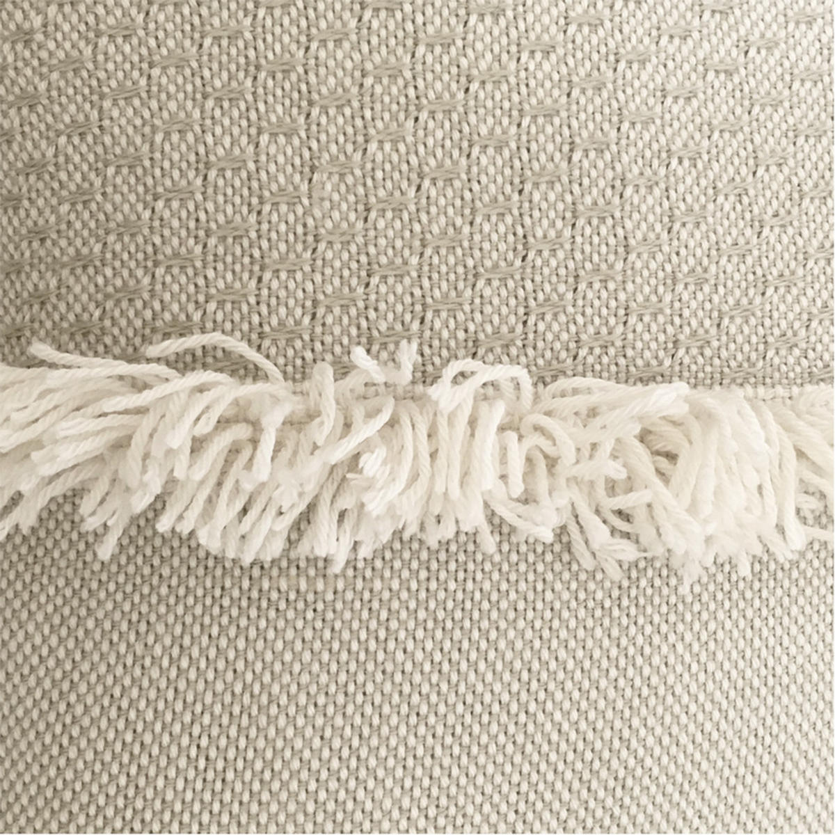 DECKE Fringe Weiß - Weiß, Textil (125/150cm) - Malagoon