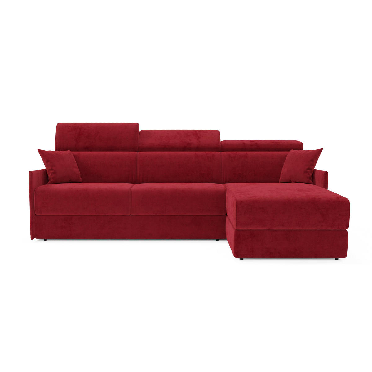 ECKSOFA Miryam - Rot, Metall (252/98cm) - Divani.store