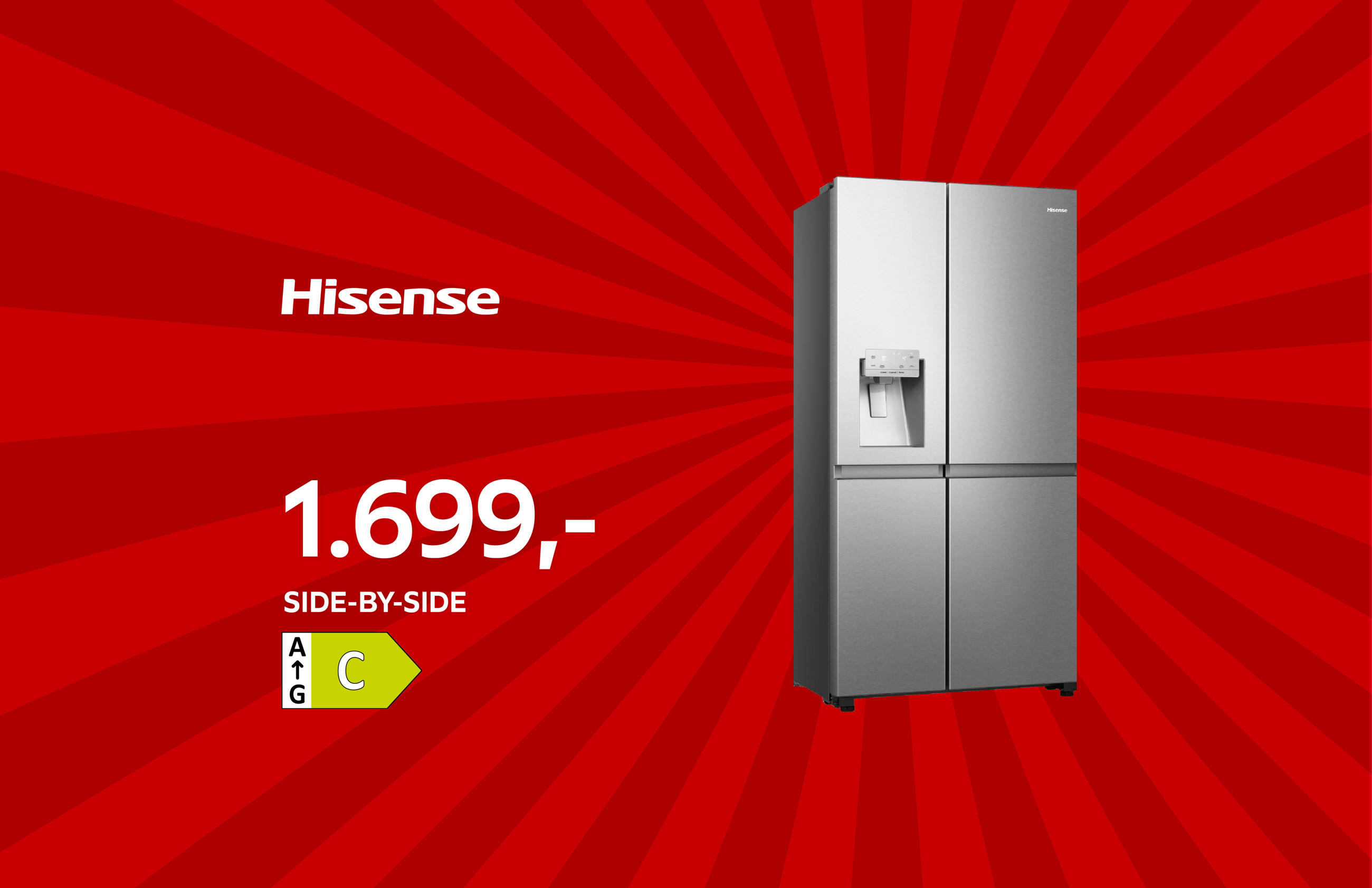 Hisense 1.699€ Side-By-Side Energieklasse: C