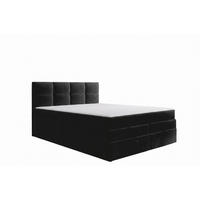 BOXSPRINGBETT 180 x 200 cm PRADO mit Taschenmatratze H3 und Bettkasten, Schwarz - Schwarz, Holzwerkstoff/Kunststoff (180/200cm) - Trada