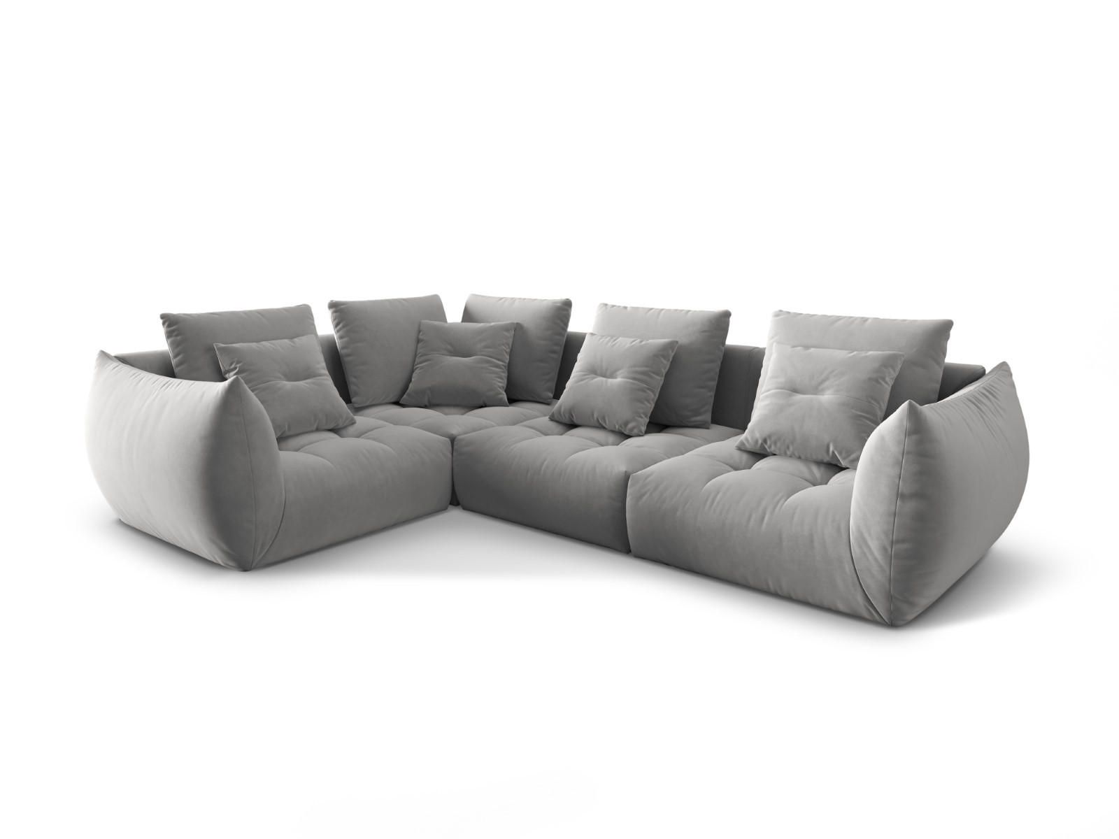 ECKSOFA modular links Bloom aus Samt grau 3 Sitzplätze - Grau, Textil (216/316cm) - Micadoni