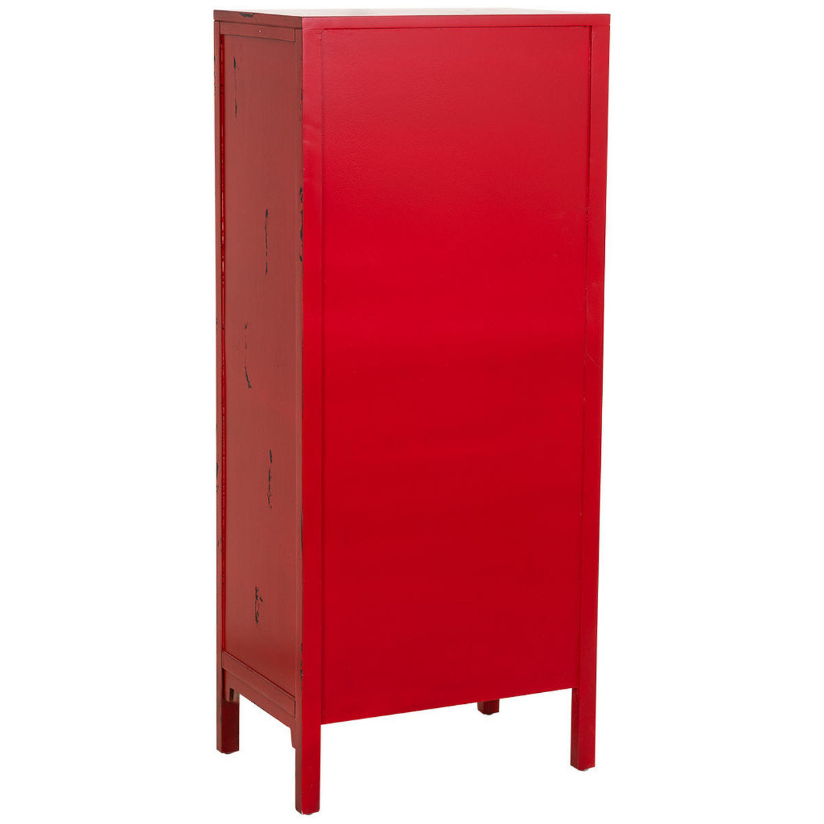 HOLZSCHRANK mit 4 schubladen und 2 türen 60x40x140 cm rot - Rot, Holz (60/140/40cm) - Wanderlust
