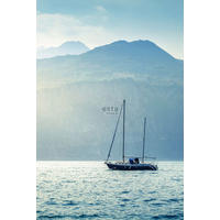 FOTOTAPETE Segelboot 186 x 279 cm - Blau, Papier (186/279cm) - ESTAhome