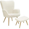 SESSEL Hygge,72 x 76 x 100,5 cm,Bouclé creme/gold - Goldfarben/Creme, Kunststoff (72/100.5/76cm) - tectake