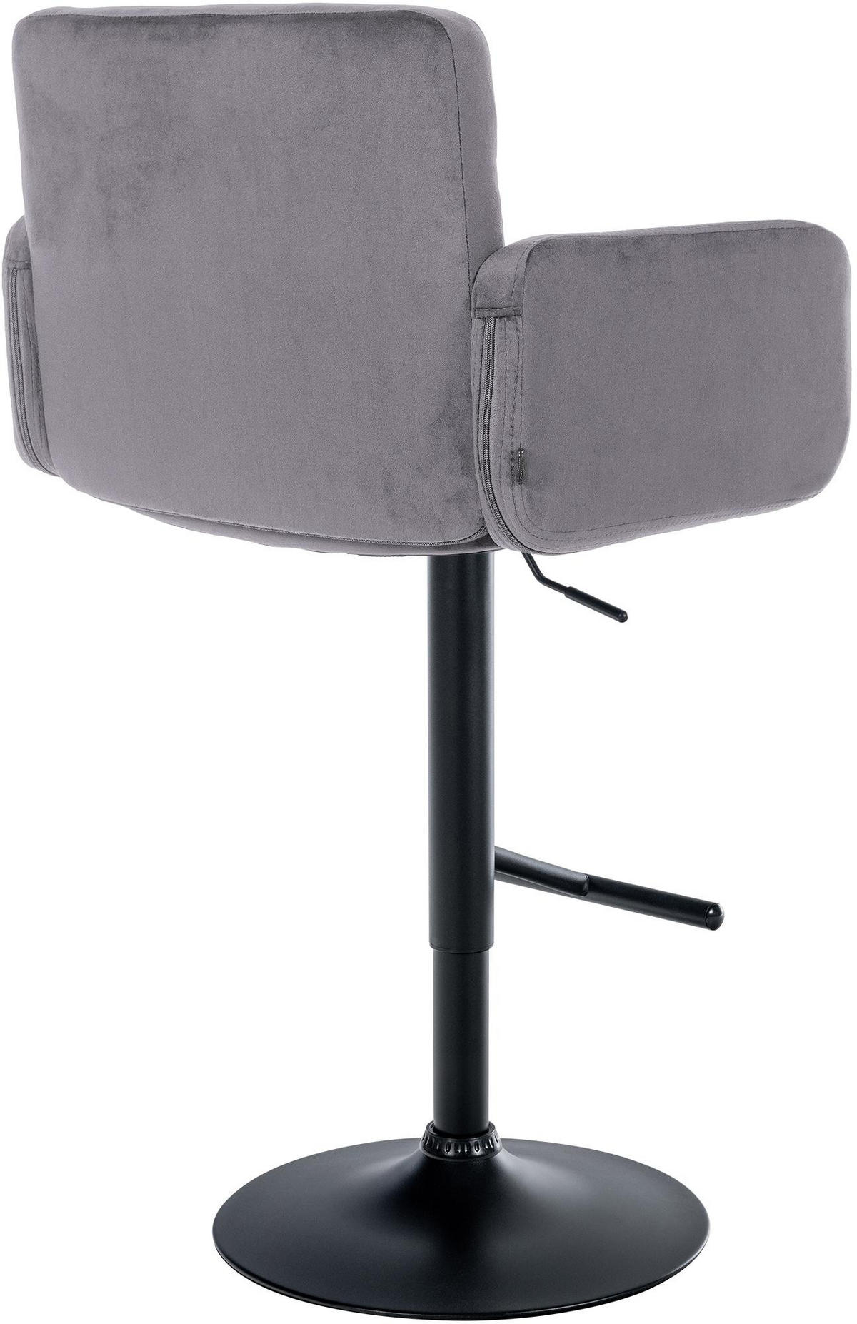 BARHOCKER Samt Dunkelgrau - Dunkelgrau/Schwarz, Textil/Metall (60/93/56cm) - CLP