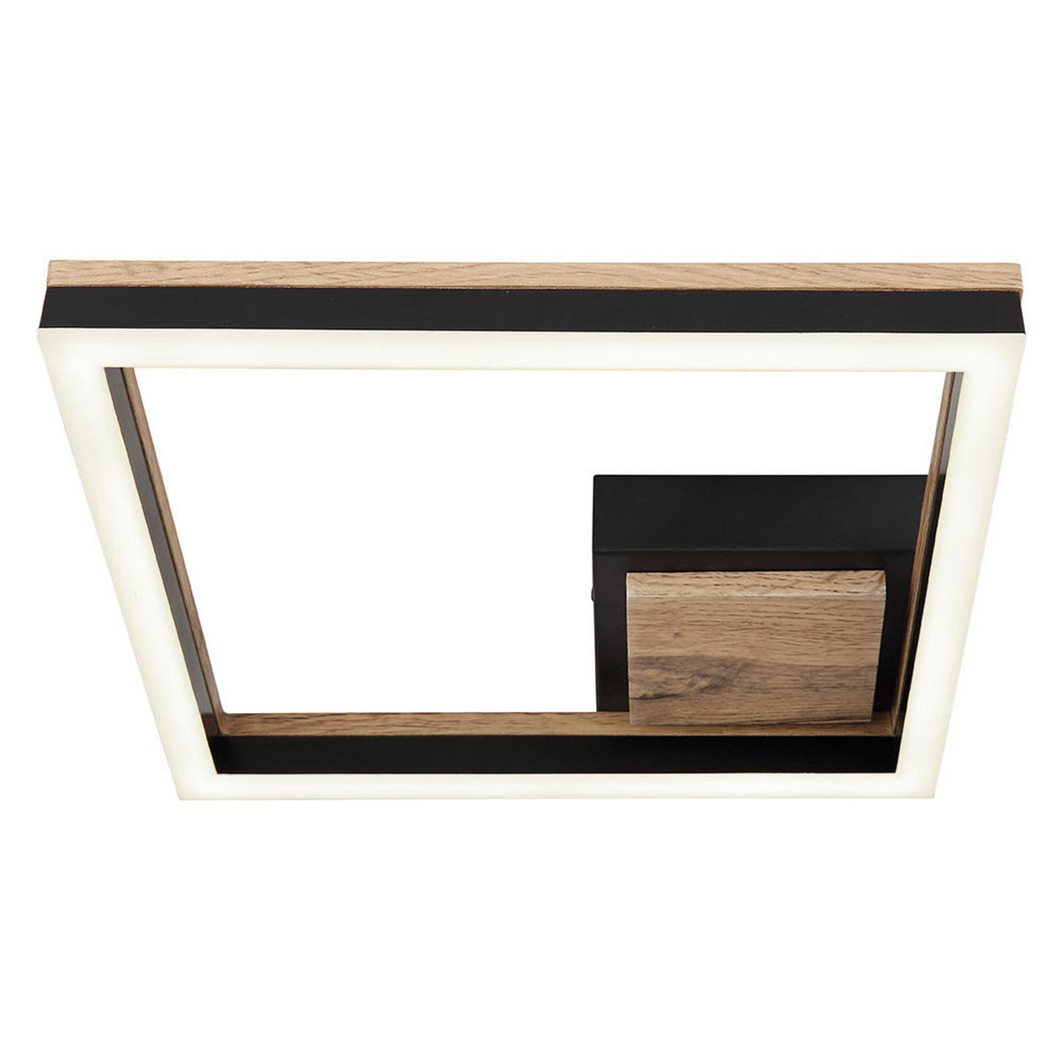 LED DECKENLEUCHTE MDF Holzoptik Braun - Braun, Metall (27/27/6cm) - Globo Lighting