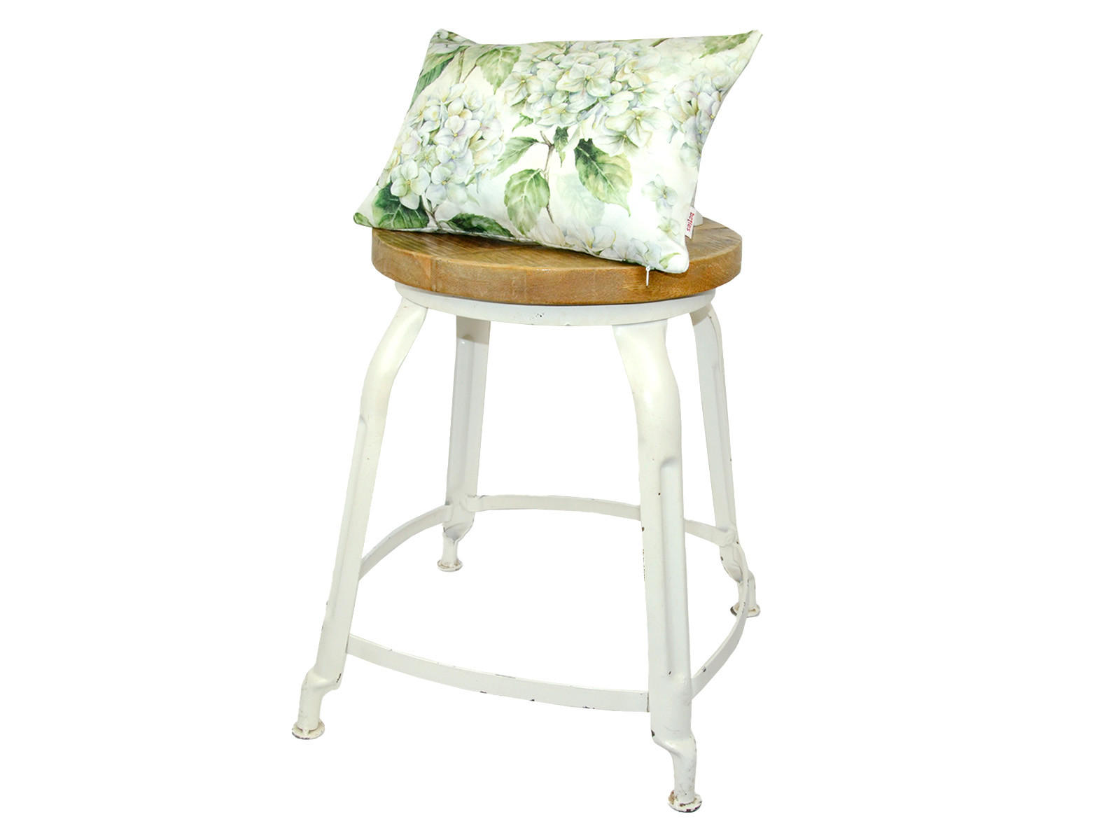 KISSENHÜLLE Landlust-Hortensie weiß 25/35 cm - Weiß/Grün, Textil (25/35cm) - beties Heimtextil