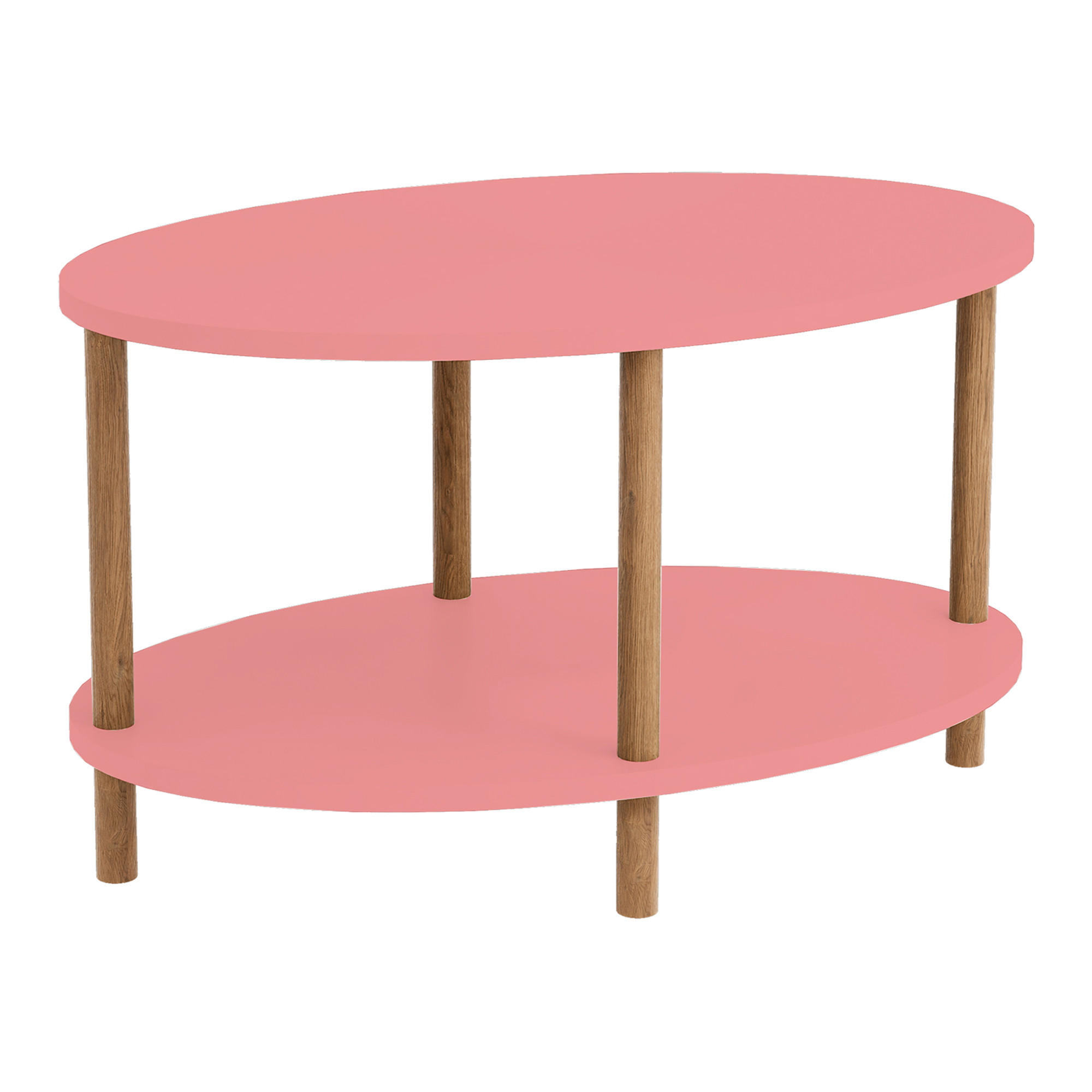 COUCHTICH Højreby 70/44/43 cm - Pink/Naturfarben, Holz/Holzwerkstoff (70/44/43cm) - [en.casa]