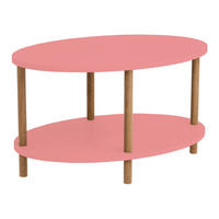 COUCHTICH Højreby 70/44/43 cm - Pink/Naturfarben, Holz/Holzwerkstoff (70/44/43cm) - [en.casa]