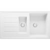 SPÜLBECKEN Kopenhagen Duo, 2-er set Alles Weiß 90/50 cm 1,5 Becken + Ablauf-Set ab 60er Unterschrank - Weiß, Kunststoff (90/19/50cm) - Primagran