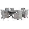 GARTENMÖBEL SET 6-Sitzer Aluminium grau Cascais - Grau, Kunststoff - Beliani
