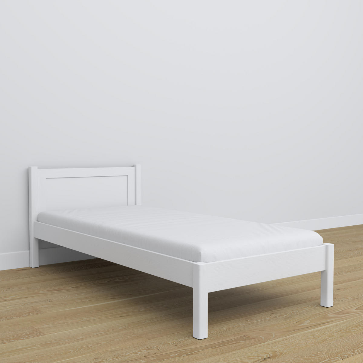 BETT N02 Weiß 80/190 - Weiß, Naturmaterialien/Holz (80/190cm) - N-Wood