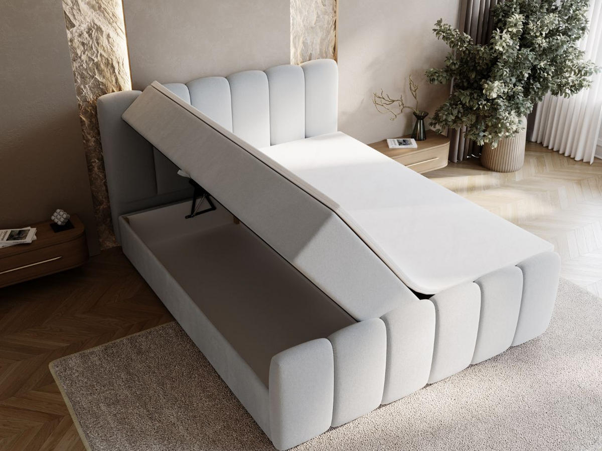 BOXBETT Cloud 140x200 Hellgrau - Hellgrau, Holz/Textil (140/200cm) - Graingold