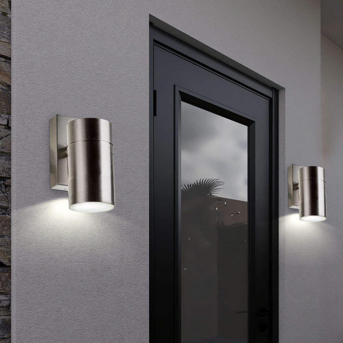 LED AUSSEN-WANDLEUCHTE Edelstahl Silber - Silberfarben, Metall (6/10/6cm)
