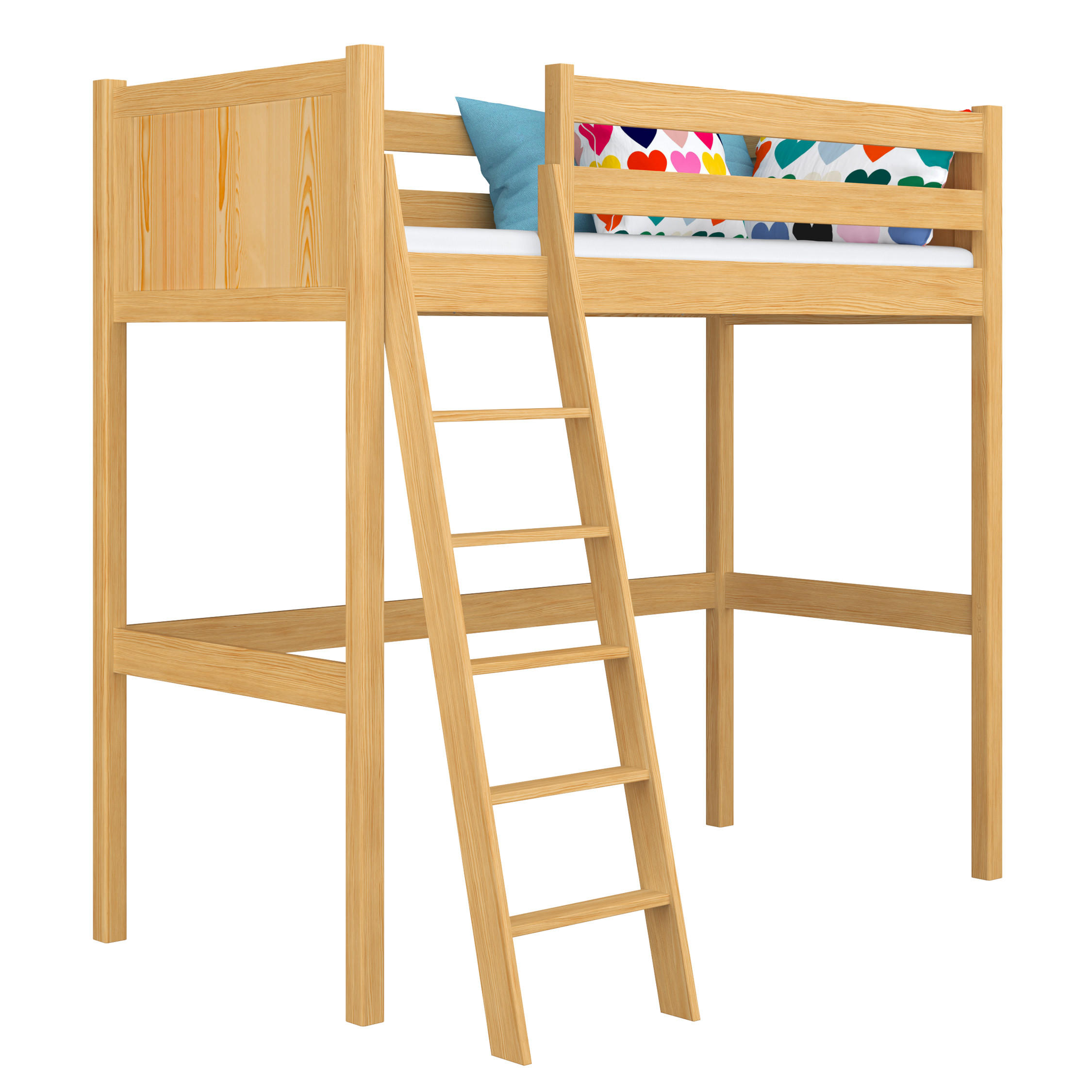 N-Wood Hochbett Hellbraun 90x200 cm
