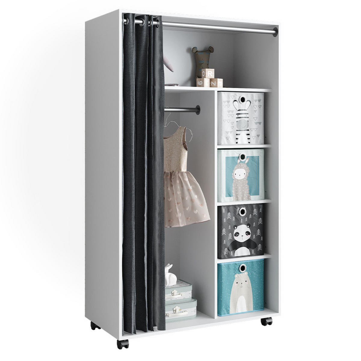 KLEIDERSCHRANK Doros Weiß 100 x 168 cm - Weiß, Holzwerkstoff (100/168/50cm) - Vicco