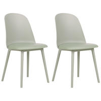 ESSZIMMERSTUHL 2er-Set Kunststoff/Kunstleder hellgrün Fomby - Grün, Kunststoff (45/82/43cm) - Beliani
