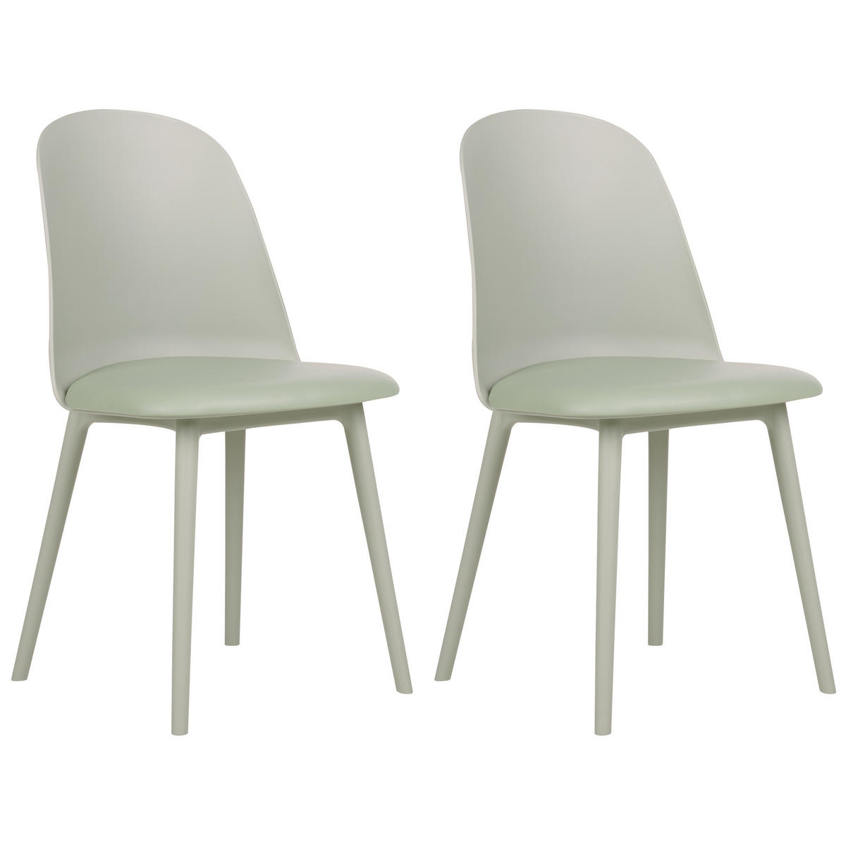 ESSZIMMERSTUHL 2er-Set Kunststoff/Kunstleder hellgrün Fomby - Grün, Kunststoff (45/82/43cm) - Beliani