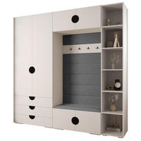 GARDEROBEN-SET 236,7/240/47 - Schwarz/Weiß, Holz/Kunststoff (240/236.7/47cm) - Abiks Möbel