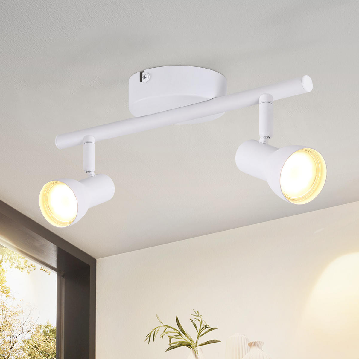 STRAHLER 2 Flammig-GU10 8*15.5*25.5 - Weiß, Metall (25.5/8/15.5cm) - ZMH