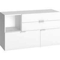 KOMMODE Design 3 Schubladen und 1 Tür L120 cm - 4YOU - Weiß, Holzwerkstoff (42/70/120cm) - Calicosy
