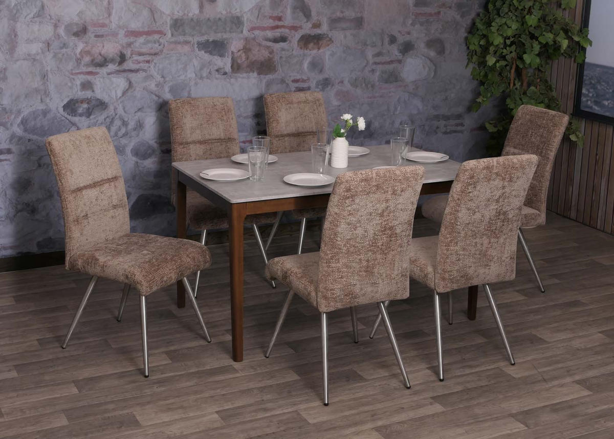 ESSZIMMERSTUHL Braun 6er-Set - Braun, Textil (68/97/64cm) - MCW