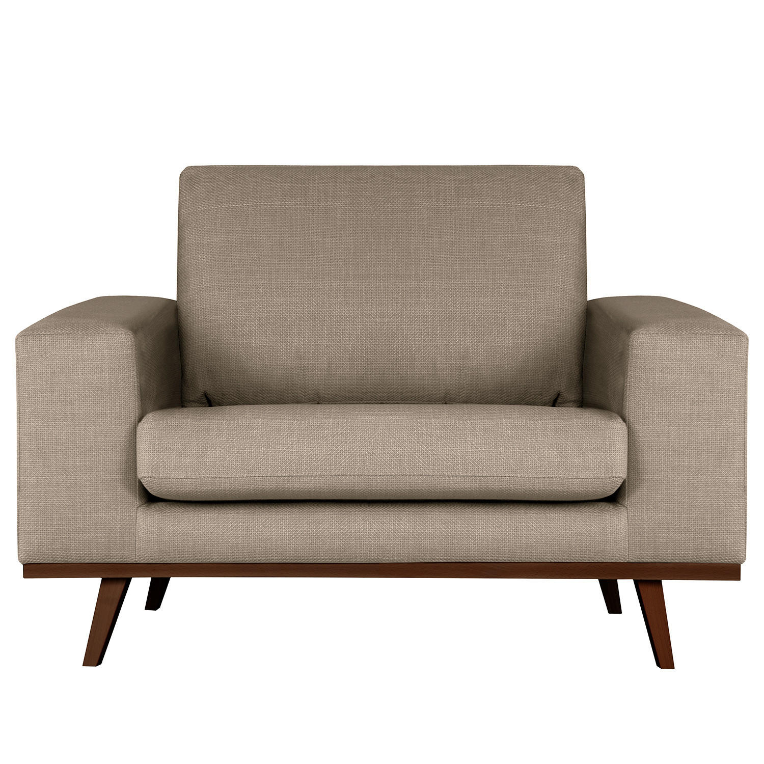 SESSEL - Taupe/Buchefarben, Textil (122/81/88cm) - home24