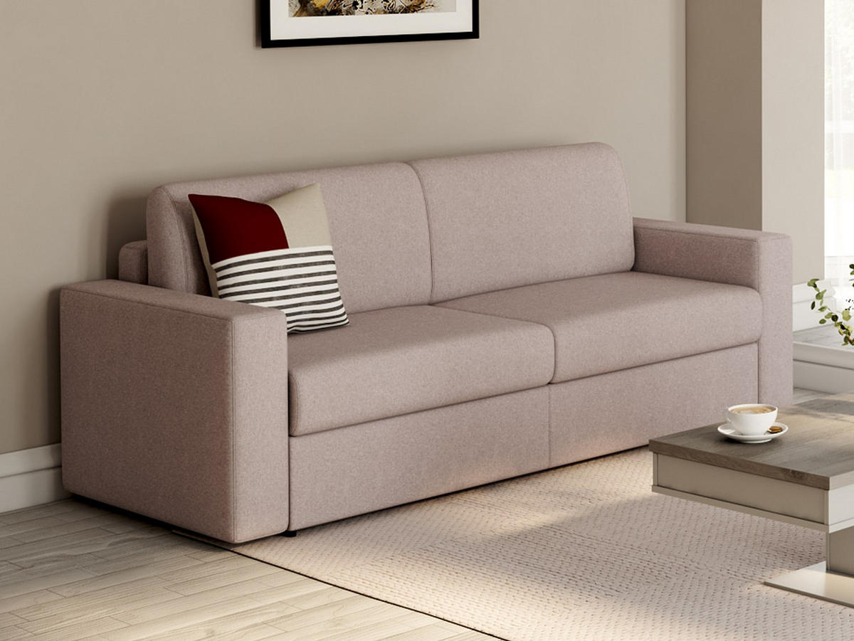 SCHLAFSOFA - 3 Personen - Stoff - Beige - - Beige, Textil (223/85/223cm) - Vente-Unique