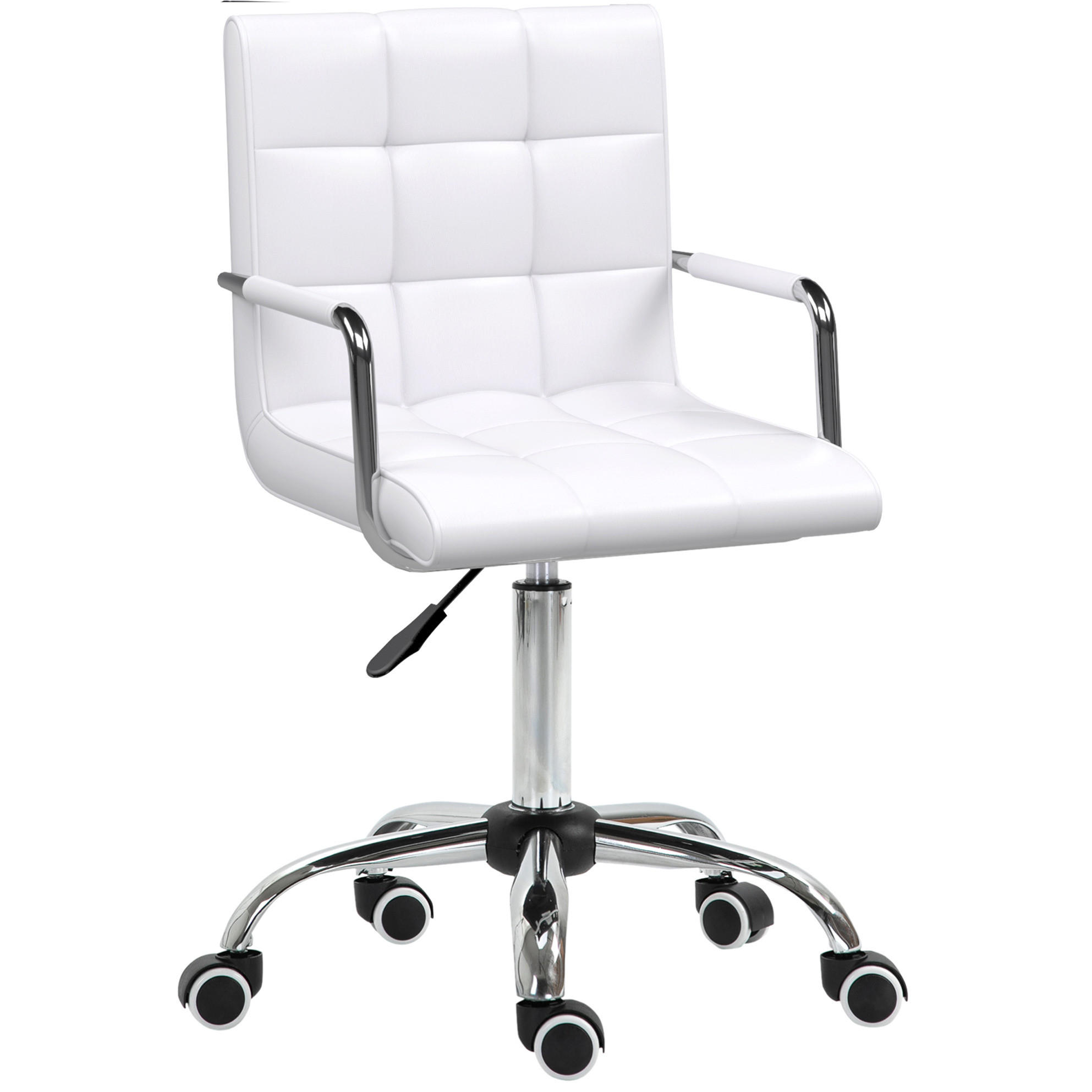 BÜROSTUHL höhenverstellbar Weiß mit Armlehnen - Weiß, Kunststoff (54/99/52.5cm) - Meubliv