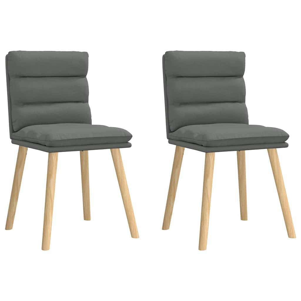 ESSZIMMERSTÜHLE 2 Stk. Dunkelgrau Stoff 45*54*86cm - Dunkelgrau, Metall (45/86/54cm) - ZMH