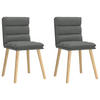 ESSZIMMERSTÜHLE 2 Stk. Dunkelgrau Stoff 45*54*86cm - Dunkelgrau, Metall (45/86/54cm) - ZMH