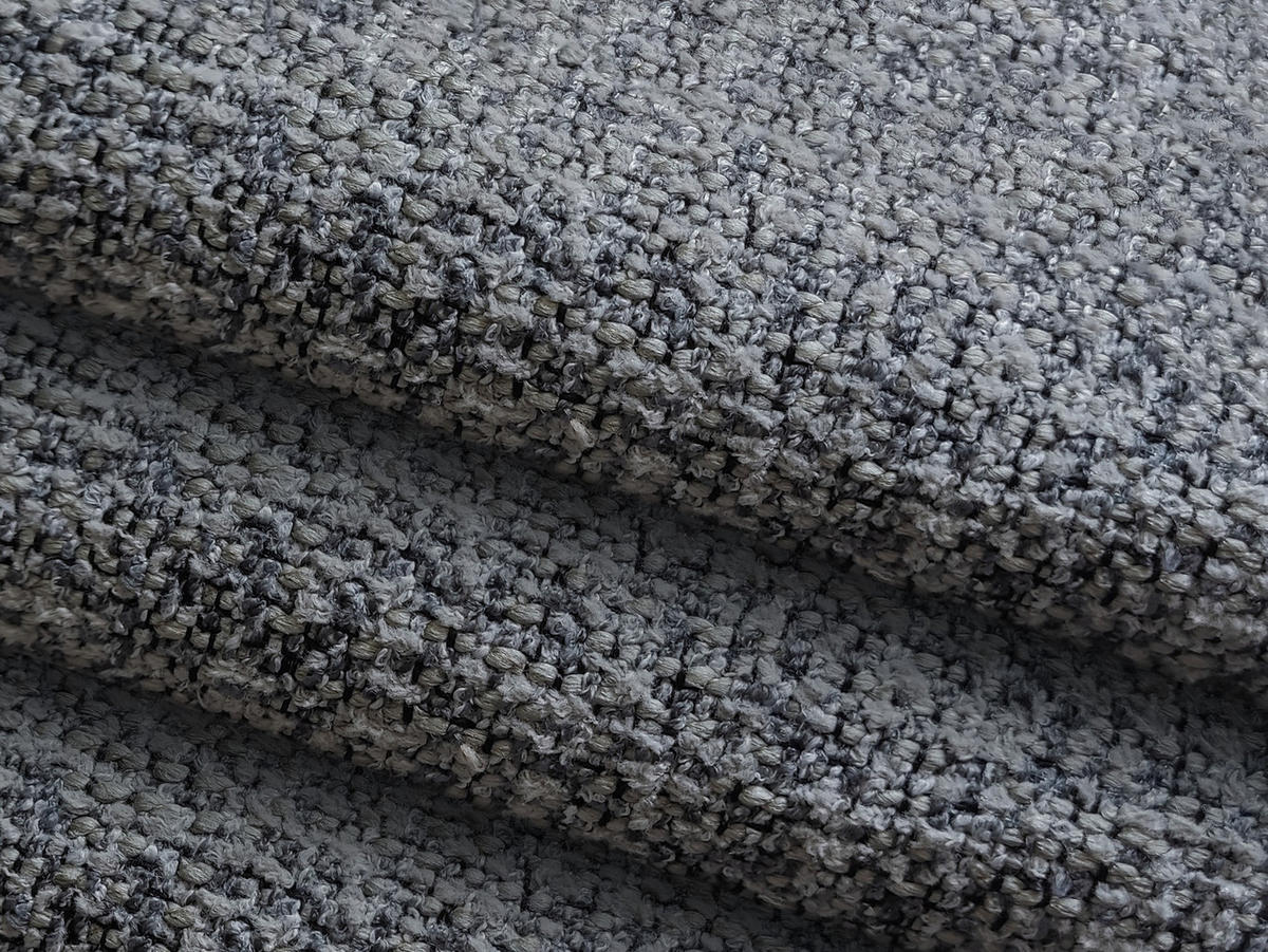 ECKSOFA mit Schlaffunktion Strukturstoff Stoff Grau - Dunkelgrau/Schwarz, Kunststoff/Textil (278/149cm) - Makamii