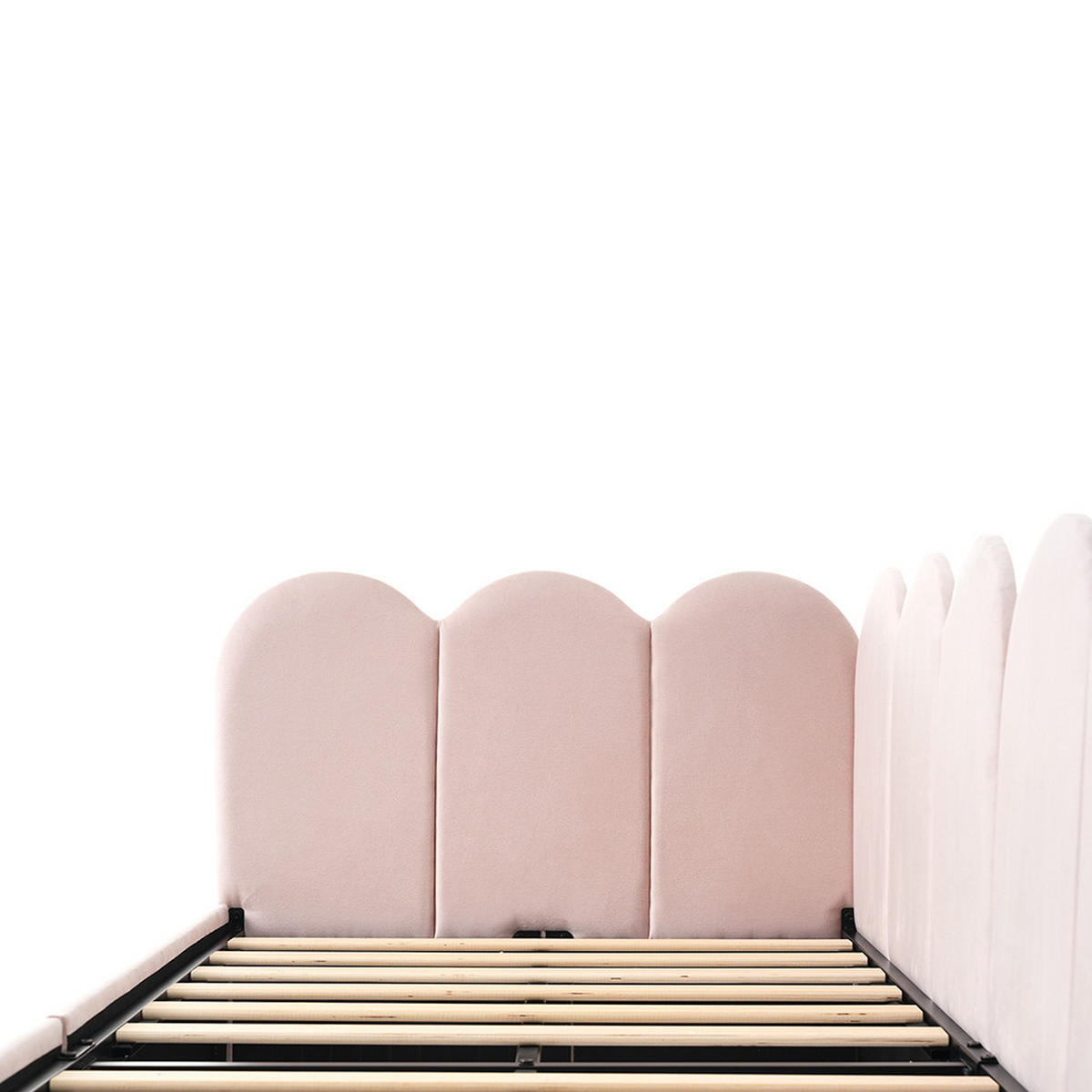 JUGENDBETT 90/190 cm in Rosa Samt - Pink, Holz/Textil (90/190cm) - KOMHTOM