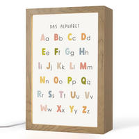 NACHTTISCHLAMPE Pädagogisch - Alphabet lernen - Farbenfroh - Weiß - Buchstaben 20x30 cm - Weiß, Holzwerkstoff (8/20/30cm)