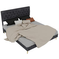 POLSTERBETT 160/200 cm in Grau Samt mit Stauraum - Grau, Holzwerkstoff/Textil (160/200cm) - WISHDOR