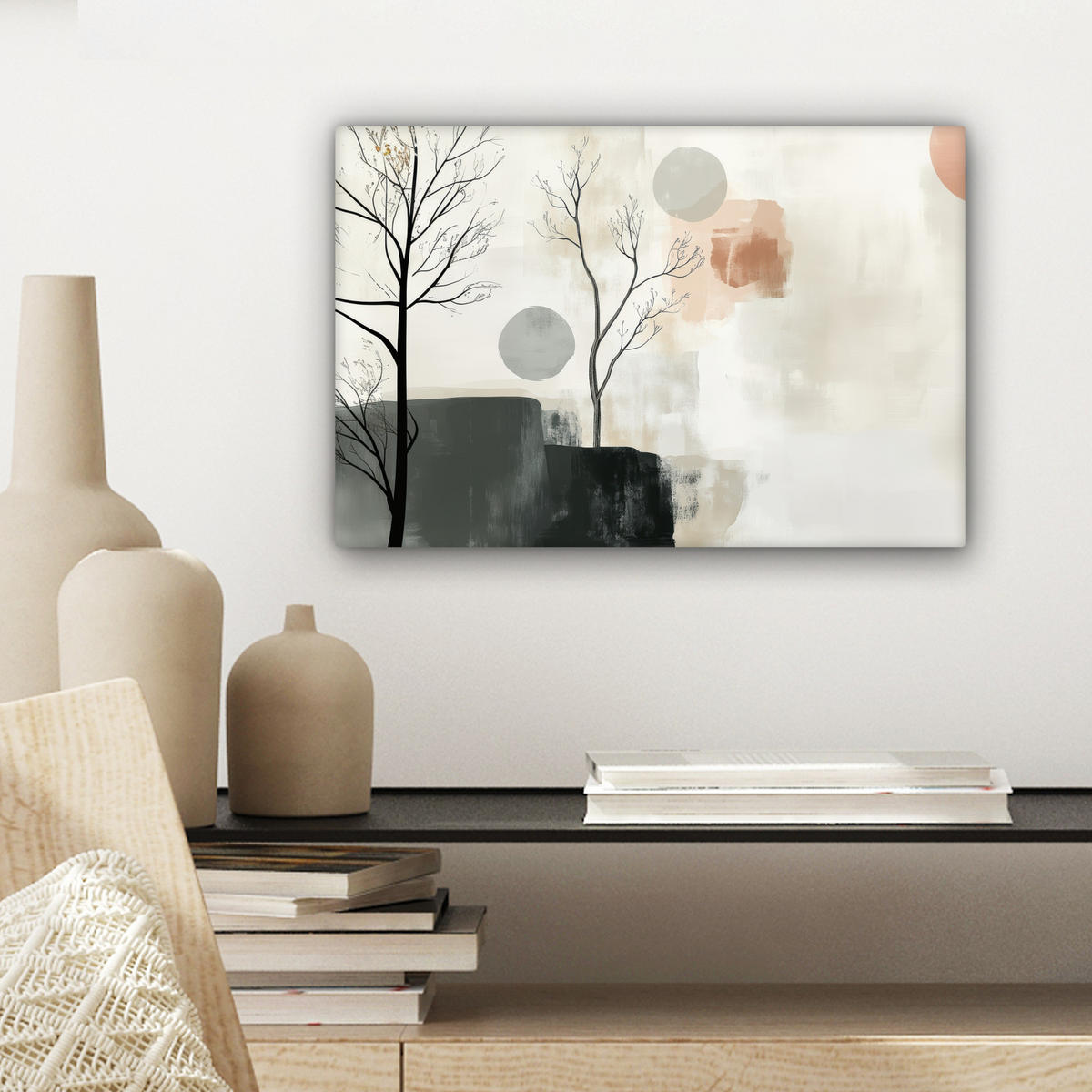 LEINWANDBILD Wabi sabi - Beige - Pflanze 30x20 cm - Sandfarben, Textil (30/20cm) - MuchoWow