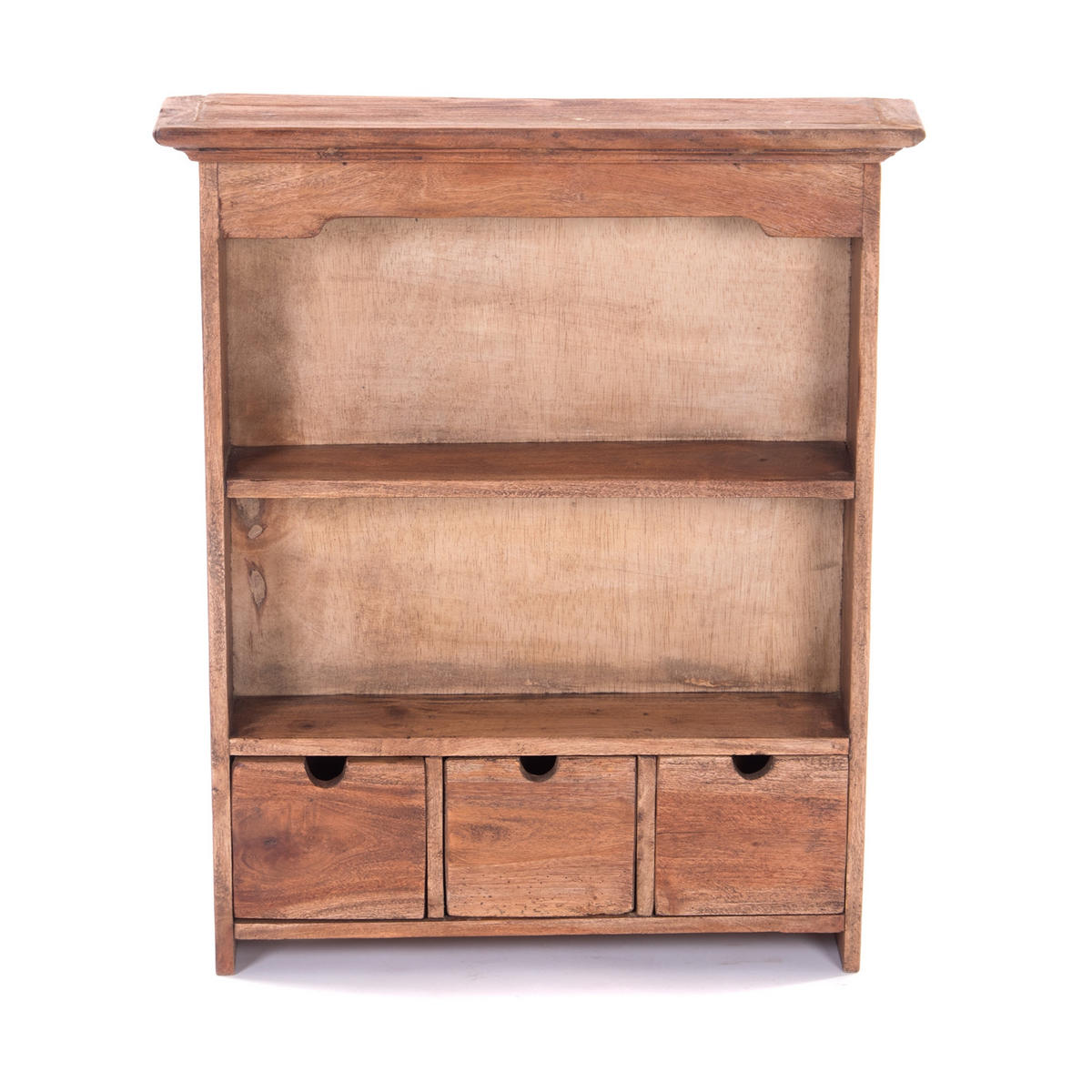 WANDREGAL Adelia Mahagoni Massivholz, 2 Ebenen, 3 Schubladen naturfarben - Naturfarben, Holz (50/60/12cm) - DESIGN DELIGHTS