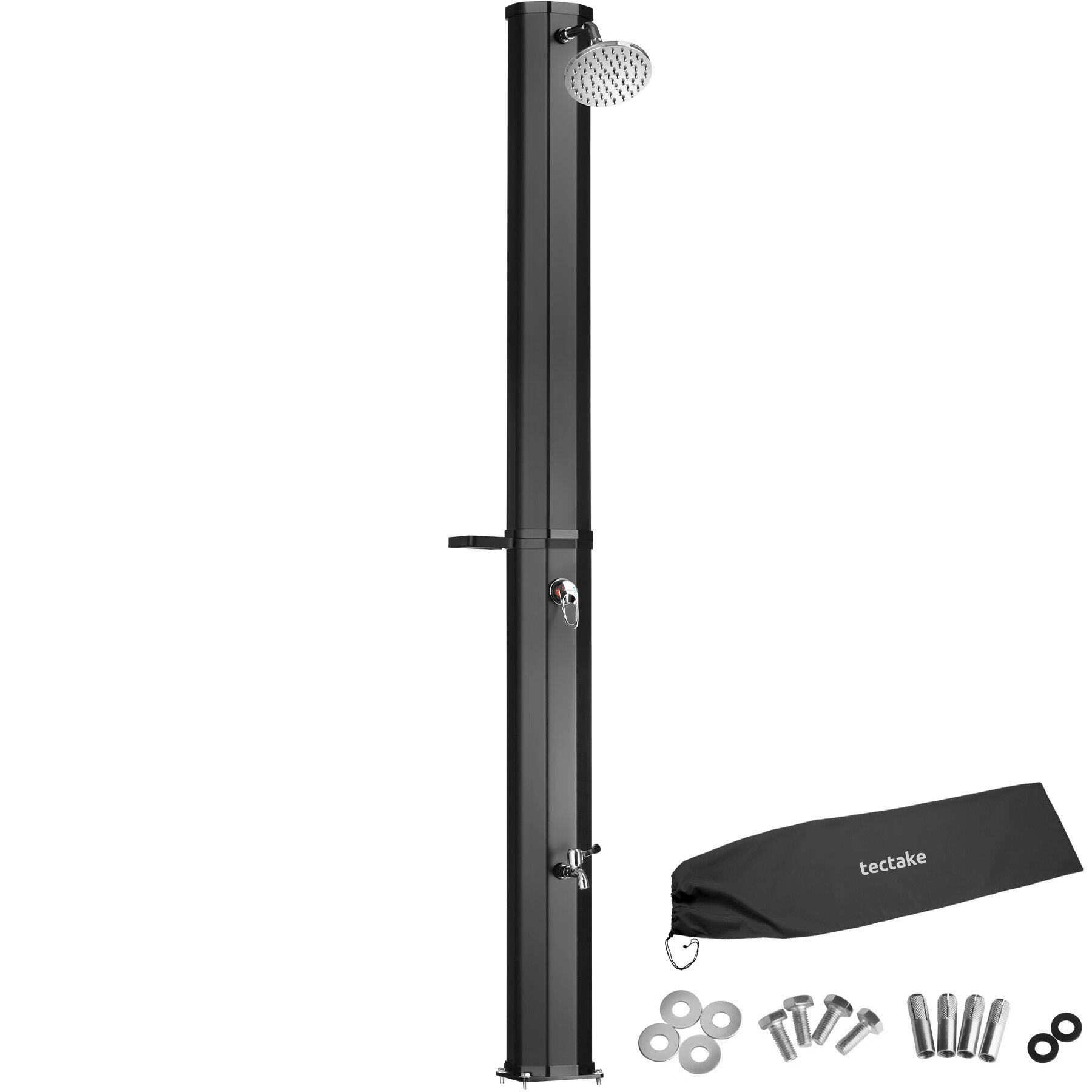 SOLARDUSCHE Ofanto, extra Wasserhahn, inklusive Schutzhülle, schwarz - Schwarz, Kunststoff (18/217/44.5cm) - tectake