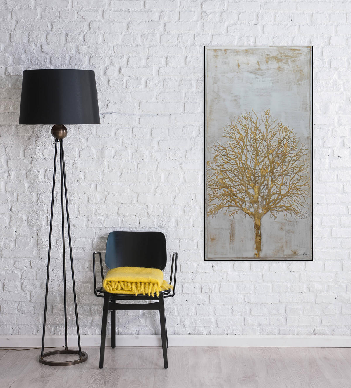 ACRYLBILD HANDGEMALT 60/120 cm - Grau, Holz/Textil (60/120cm) - KUNSTLOFT
