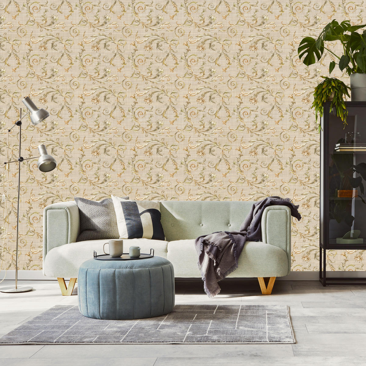 VLIESTAPETE Florale Vintage-Ornamente – Beige, Goldfarben – 50x1000 cm - Beige/Goldfarben, Papier (50/1000cm) - Muralo