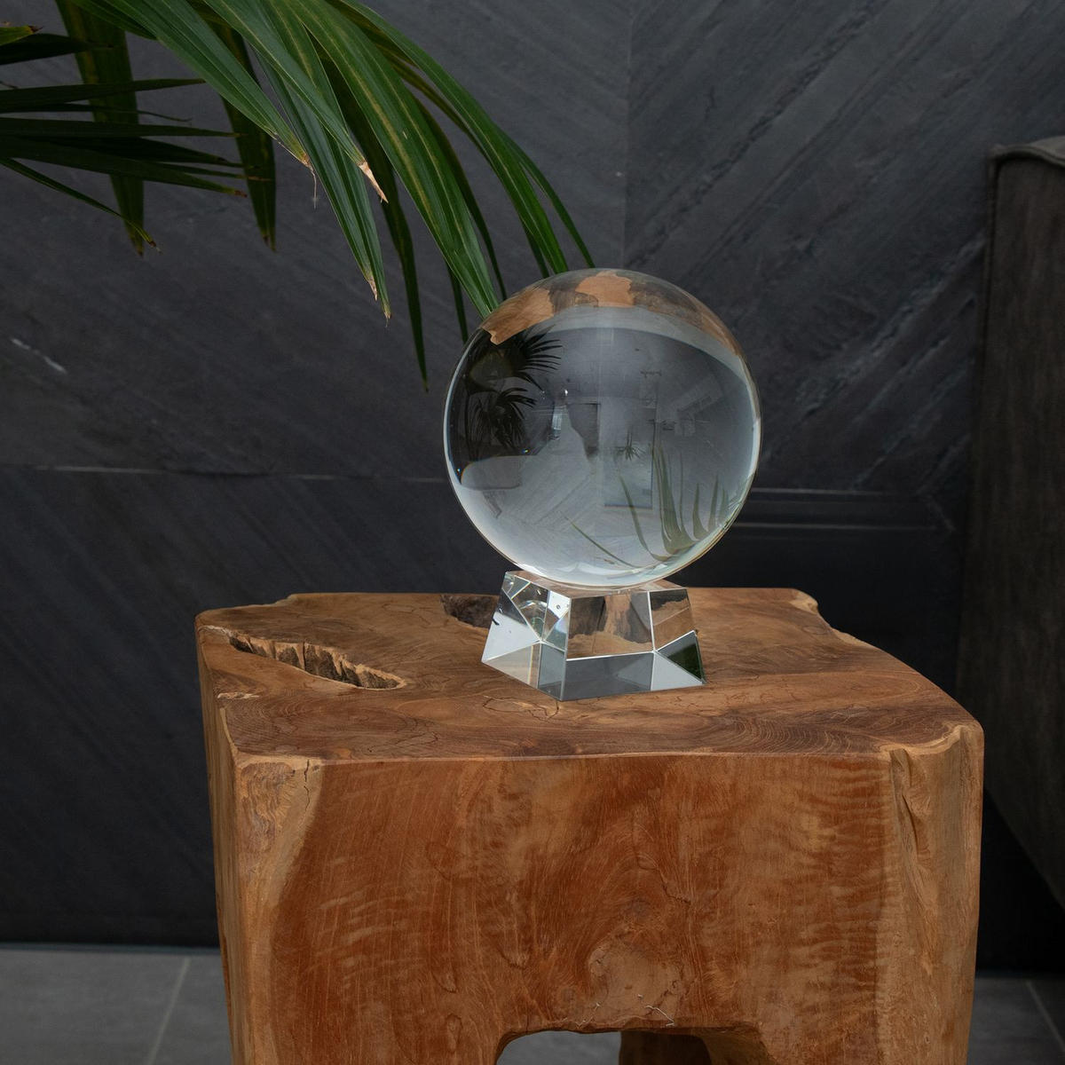 GLASKUGEL Fotokugel mit Ständer - Transparent, Glas (13cm) - Intirilife