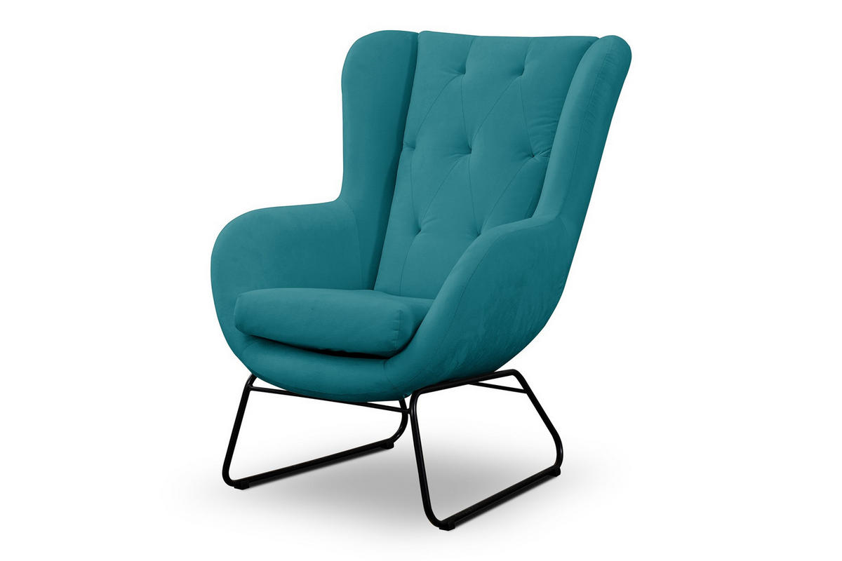 SESSEL Artemis In Kronos - Türkis, Holzwerkstoff/Textil (80/105/100cm) - Fun Möbel