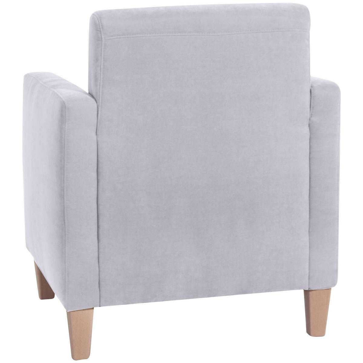 SESSEL Karol Bezug Veloursstoff Buche natur / silber - Grau, Kunststoff (71/81/70cm) - 58aufmkessel