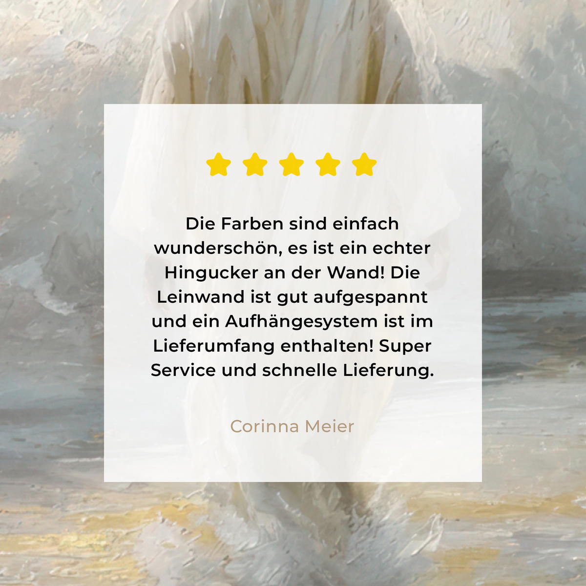 LEINWANDBILD Gemälde - Welle - Jesus - Abstrakt Deko Groß 90x140 cm - Goldfarben, Textil (90/140cm) - MuchoWow