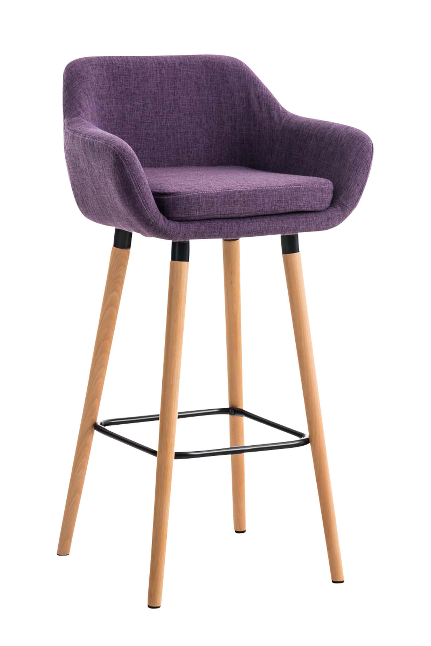 BARHOCKER Grande, Gestell Holz, Stoff Lila - Lila/Braun, Holz/Textil (55/99/46cm) - TPFLiving
