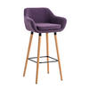 BARHOCKER Grande, Gestell Holz, Stoff Lila - Lila/Braun, Holz/Textil (55/99/46cm) - TPFLiving