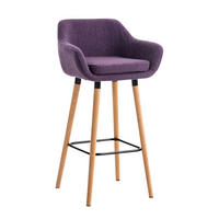BARHOCKER Grande, Gestell Holz, Stoff Lila - Lila/Braun, Holz/Textil (55/99/46cm) - TPFLiving
