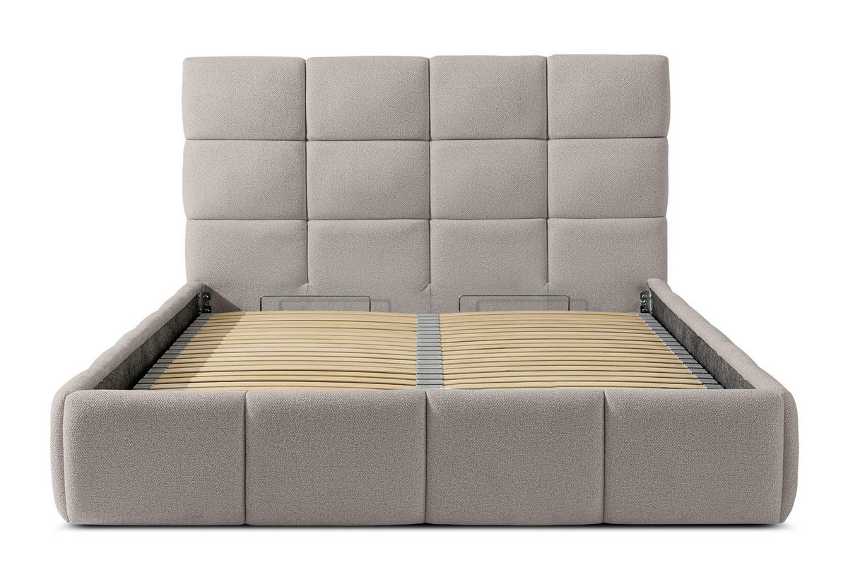 POLSTERBETT ALTOS Bouclé, hellgrau - Hellgrau, Holz/Holzwerkstoff (140/200cm) - KONSIMO®